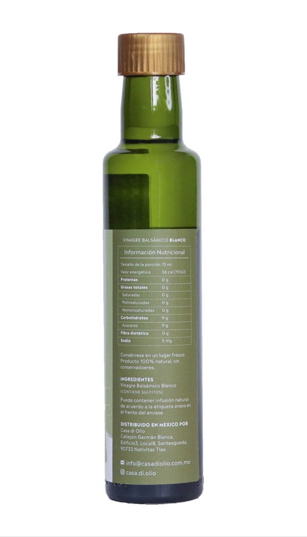 Vinagre Balsámico Blanco de Limón y Menta – 250 ml - Image 2