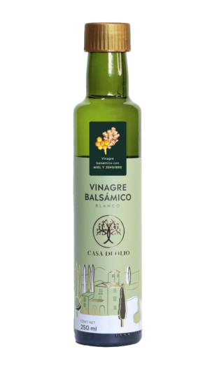 Vinagre Balsámico Blanco de Miel y Jengibre – 250 ml